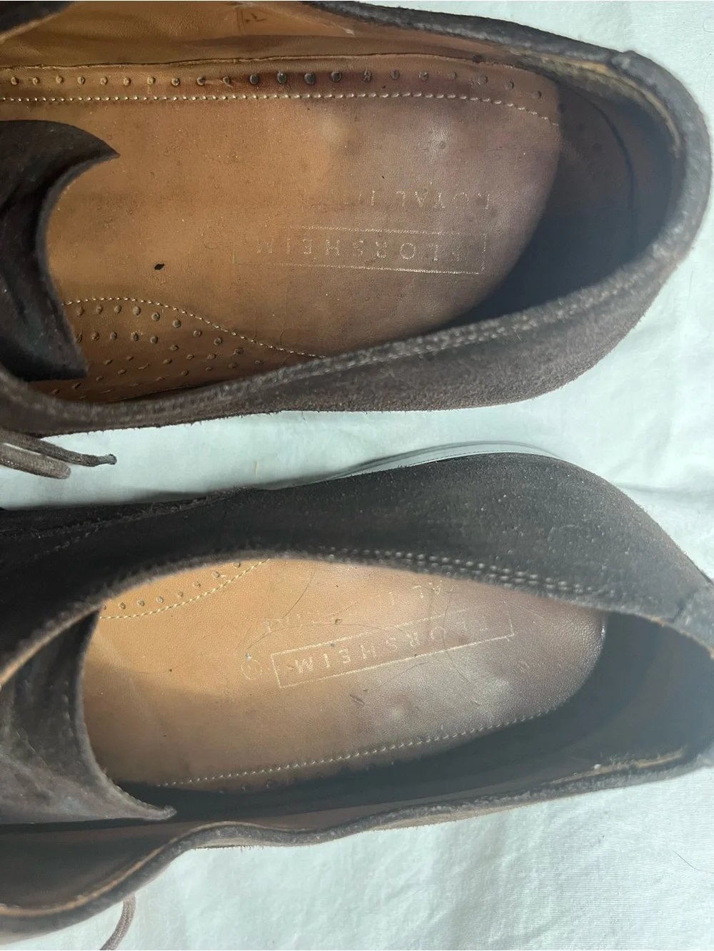 Florsheim Suede Cap Toe Oxford Men's 9 EU 42 Blake Stitch Dress Shoes 55057-89